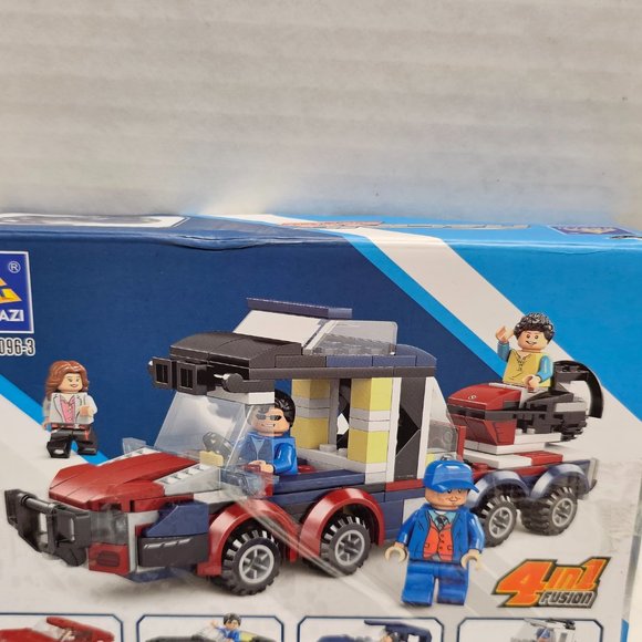 Kazi Racing Speed Blue Car Japan 4 in 1 Fusion Building Figure Model KY6096-3 - Picture 8 of 9